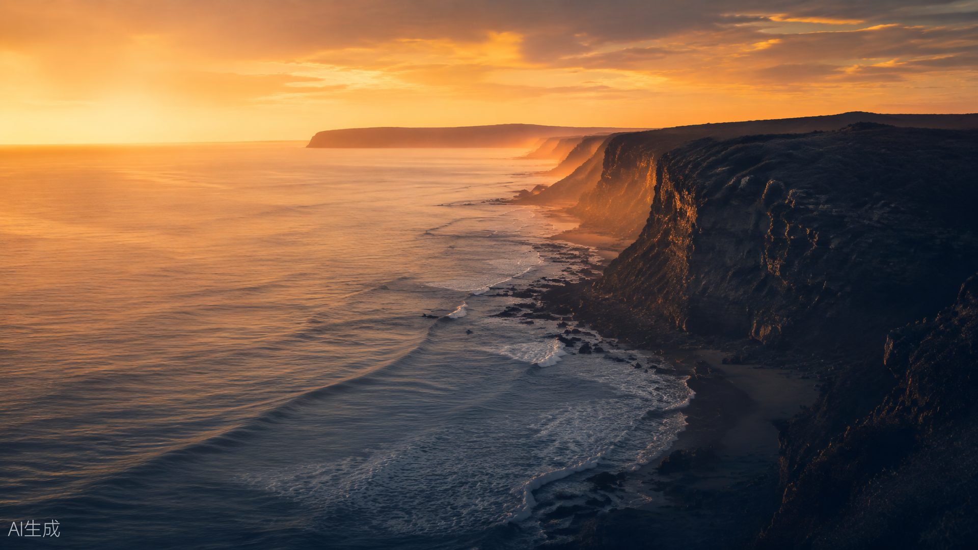 Sunrise over an Australian coastline